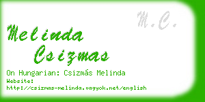 melinda csizmas business card